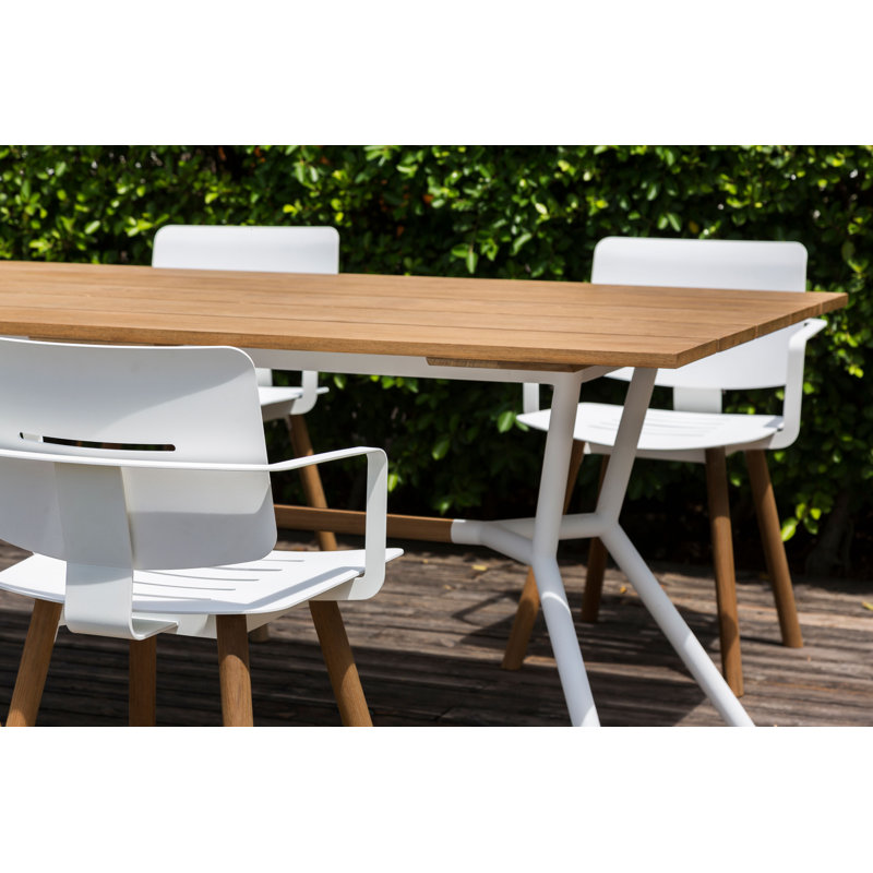 Table de salle à manger Reef, Blanc, H 29,5 po x l 94,5 po x P 39,38 po, Brun