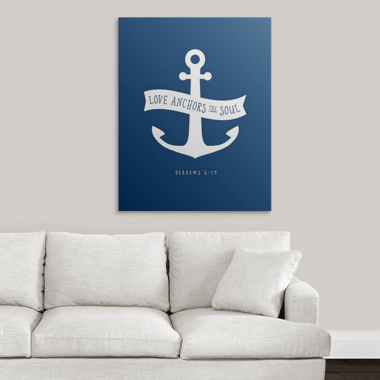 « hébreuxs 6:19-scripture art », impression, H 48 po x l 38 po x P 1,5 po, Toile