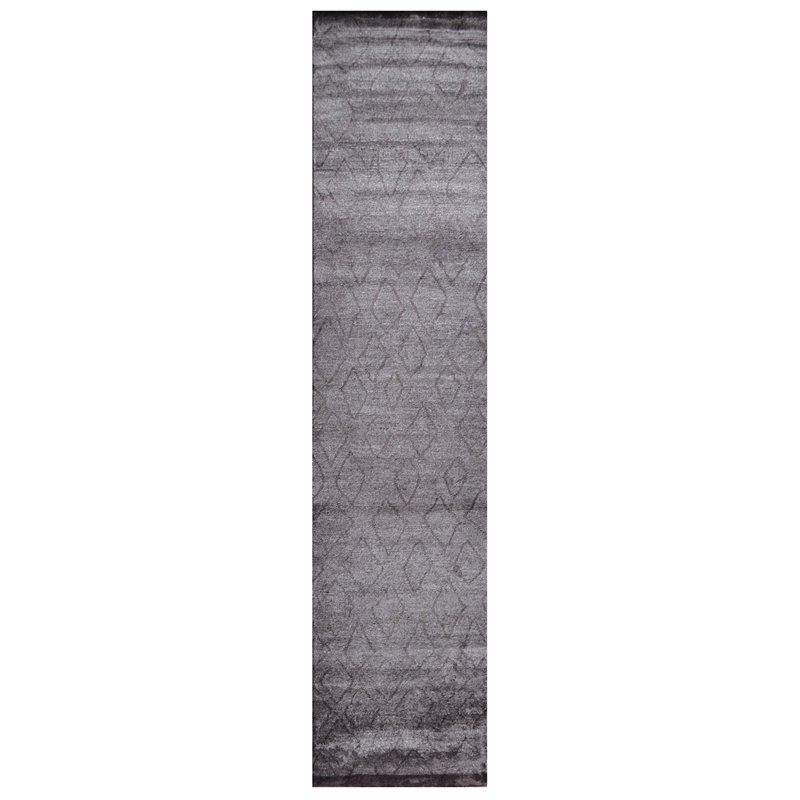 Silk Geometric Area Rug, Runner 2'6" x 10'