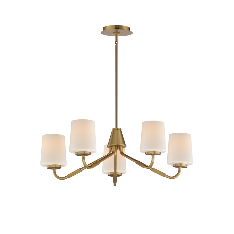 Durham-Single-Tier Chandelier, Natural Aged Brass