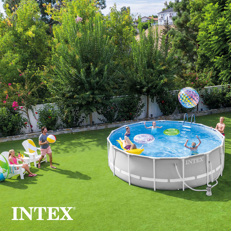 Steel Frame Set Pool, Light Gray, 10' W x 30" H