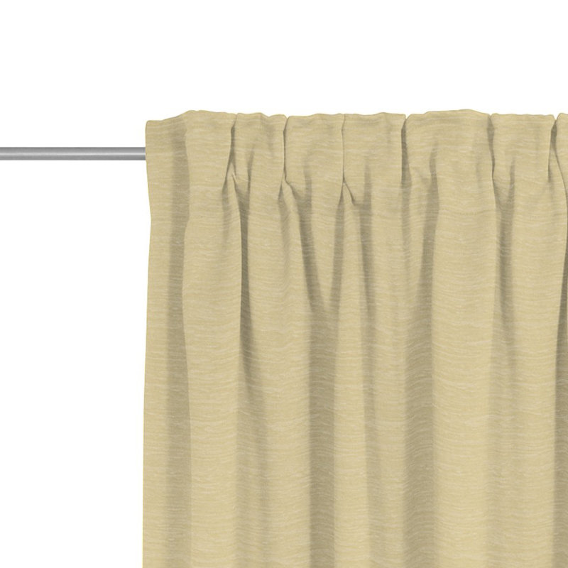 Polyacrylic Opaque Pinch Pleat Curtain Panel, Beige, 132cm Width x 355cm Drop