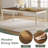 Farmhouse Rectangular Solid Wood Dining Table, Brown/White