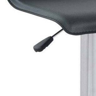 Baver Swivel Upholstered Adjustable Height Bar Stool, Black