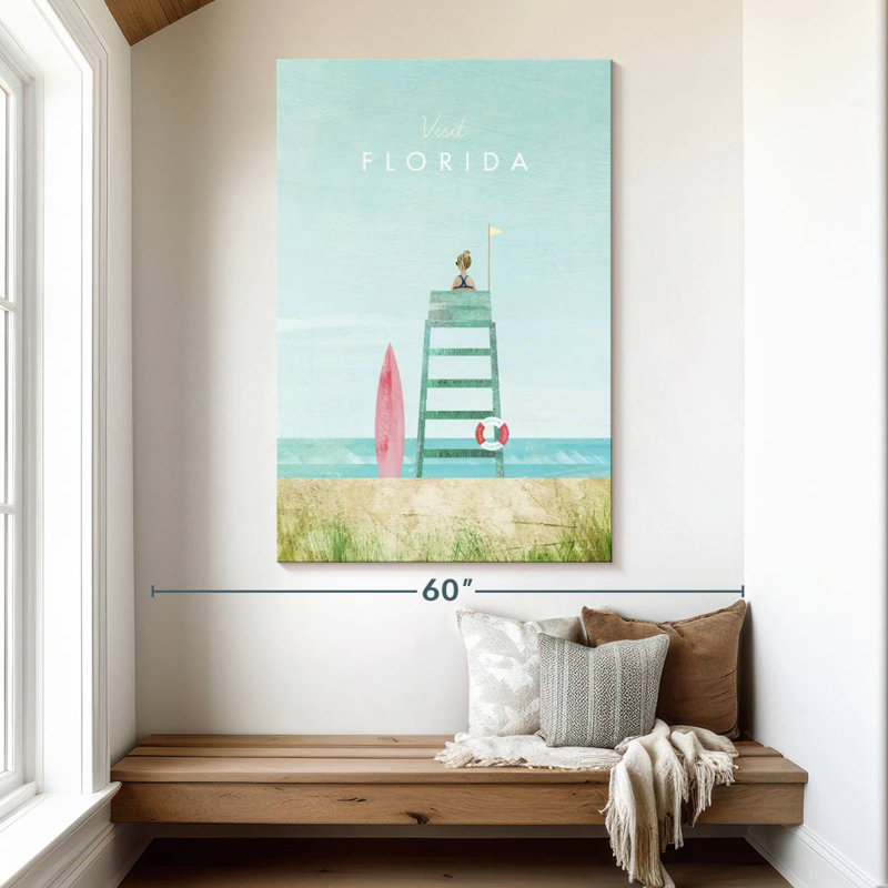 Affiche de voyage rétro Aime Florida, H 51 po x l 34 po