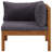 Corner Sofa Dark Grey Solid acacia wood Medium Modular 27.2" x 27.2" x 24.6"-190210394