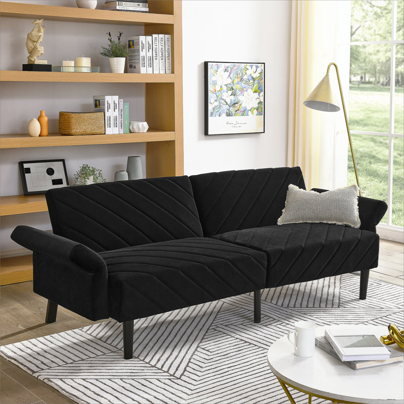 Gania Upholstered Sofa, Black Velvet