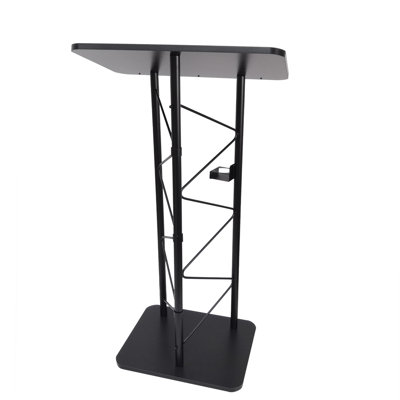 Assembled Truss Metal And Wood Podium 25" Wide X 16" Deep X 47" Tall Church Pulpit Lectern With Cup Holder 11566-NEW--Assembled Podium