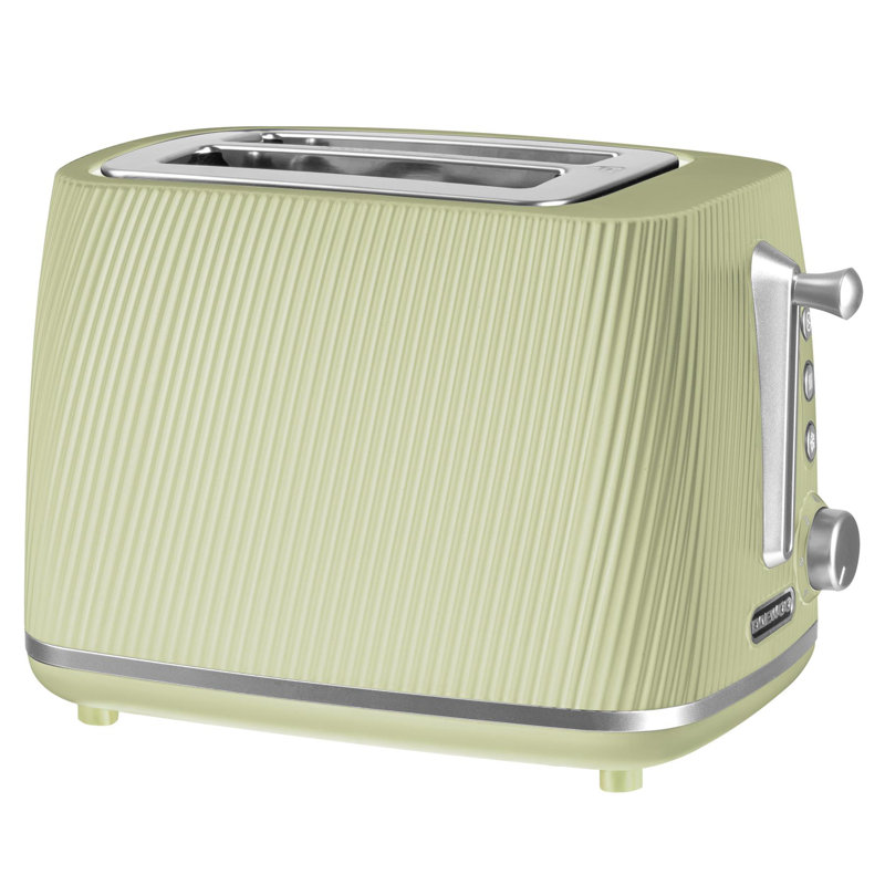 Daewoo Cascade 2-Slice Textured Matte Toaster - Defrost & Reheat Functionality Sage Green, Browning Control, Green