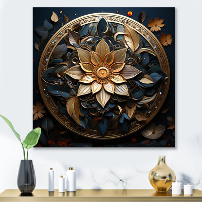 Mandala cercles dorés en or I - décoration murale boho mandala en métal