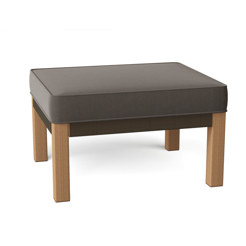 Hudson Outdoor Ottoman, Hudson Charcoal Lace, Canvas Navy Sunbrella® Canvas