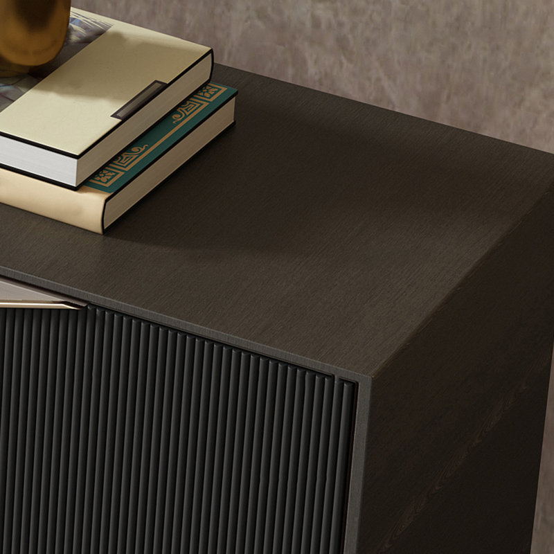 Meuble télé de luxe de style américain, Noir / gris