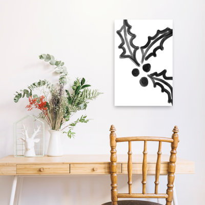 Mistketoe Classic Traditional Abstract Plant Winter Wall Art Print 1 Piece Wrapped Canvas Wall Art