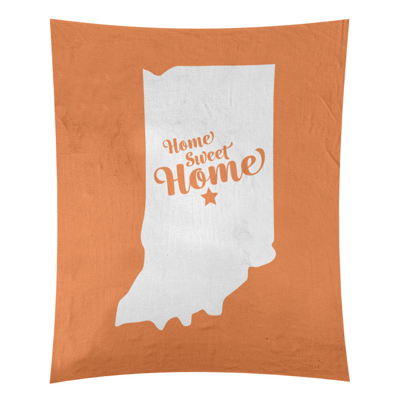Tapisserie Home Sweet Indianapolis, H 27,5 po x l 37,5 po, Orange