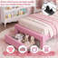 Girls Princess Single Bed Frame with Crown Headboard, LED Lights, Storage Drawer-777065484