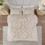 Ensemble d'édredon damassé en coton 3 pièces taupe-126579409