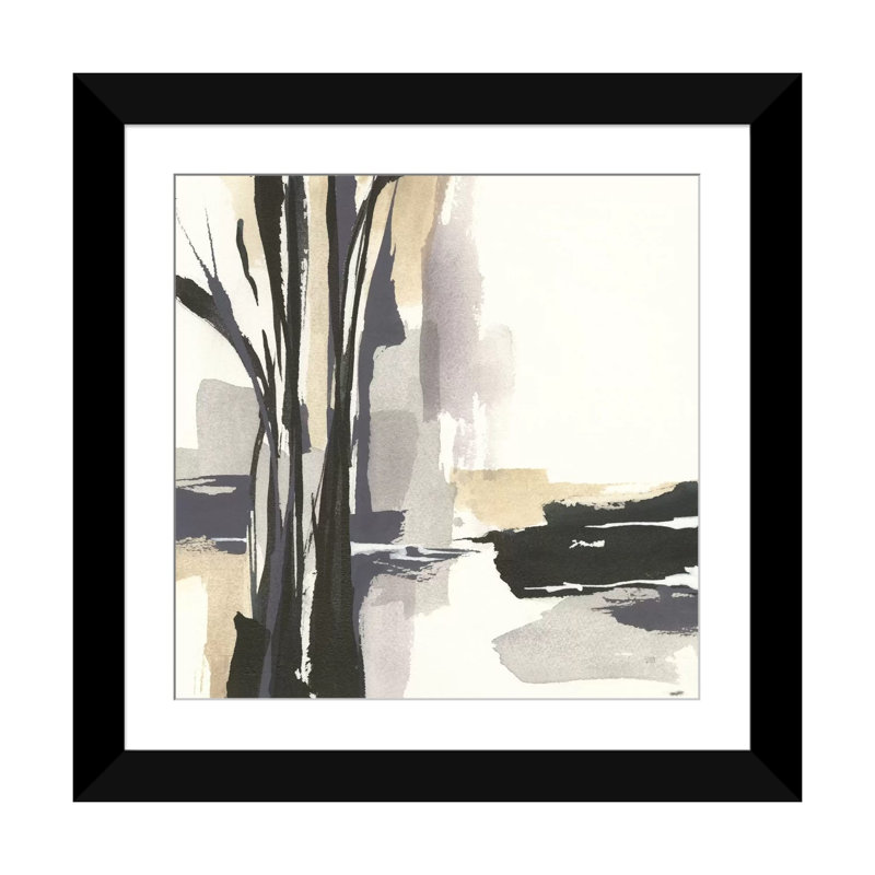 « placid i », impression sur toile, H 24 po x l 24 po x P 1 po, Papier d'art encadré noir, Blanc