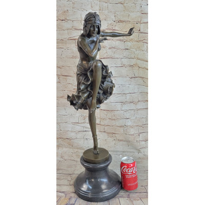 Sculpture Chiparus Art Deco bronze danseuse 27 po x 10,5 po