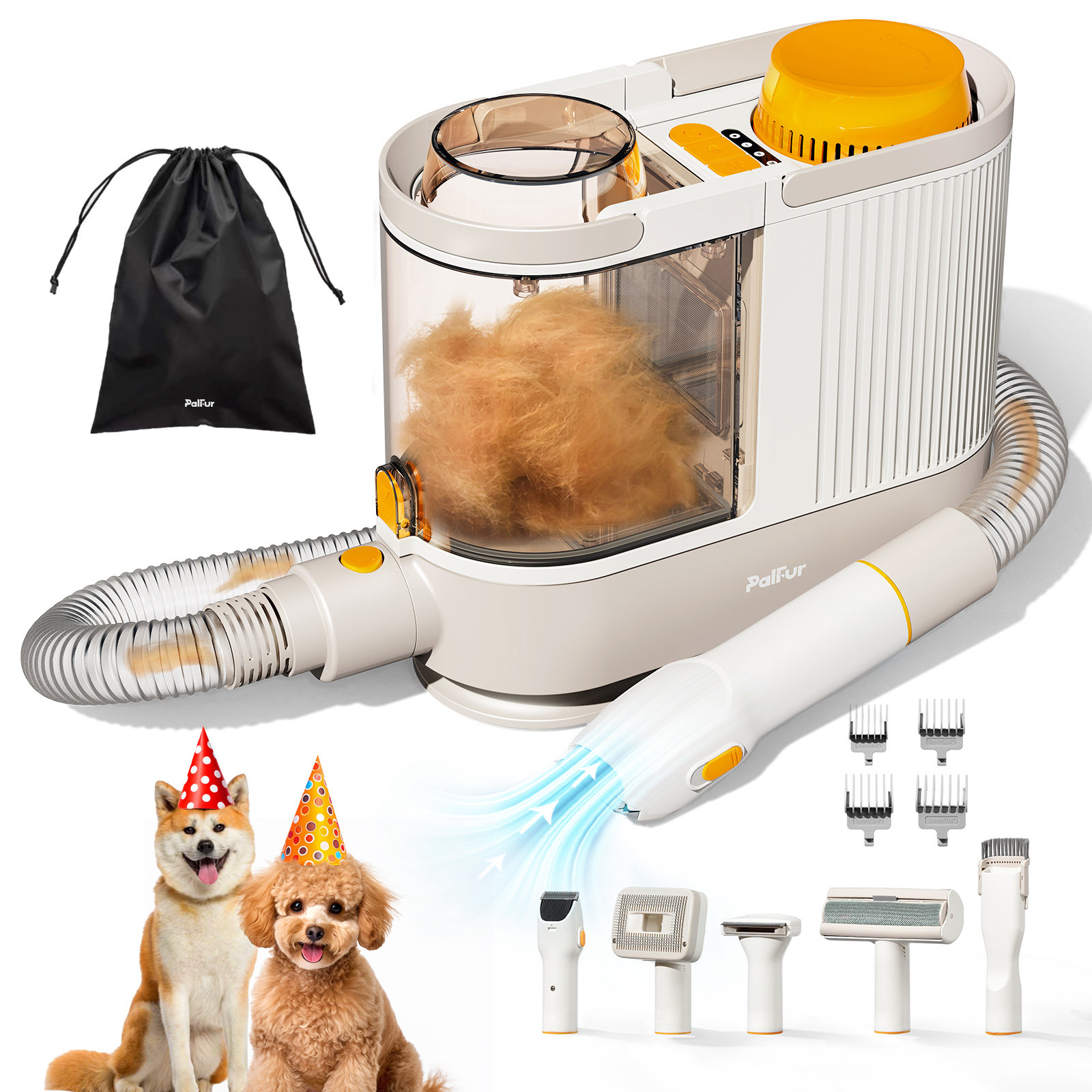 Dog Vacuum Grooming Kit For Shedding: Professional Hair Clippers Pet ...
