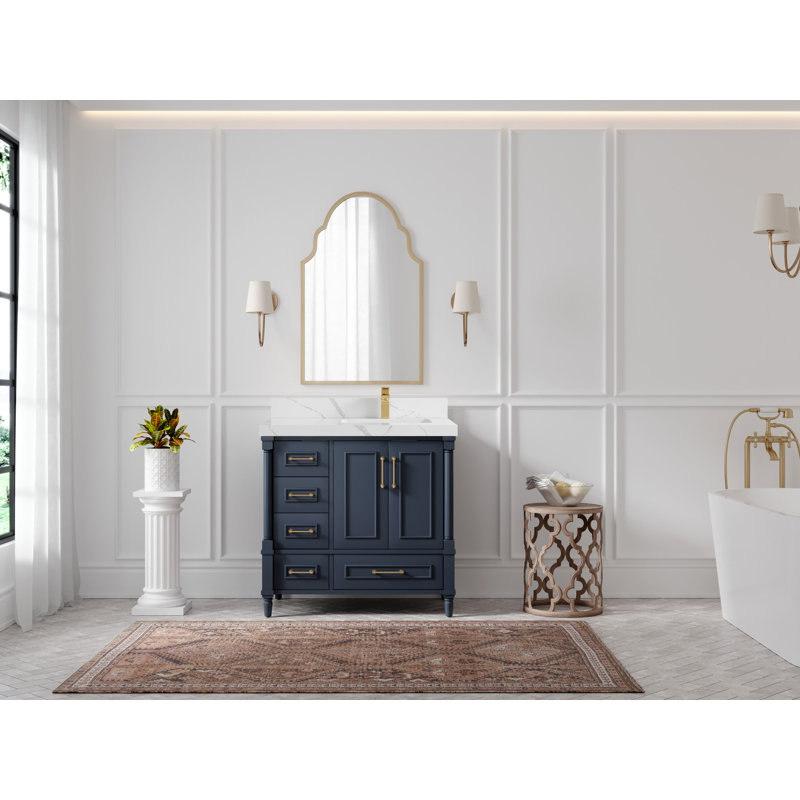 Ensemble de meuble-lavabo simple 36 po Aberdeen, Calacatta Laza