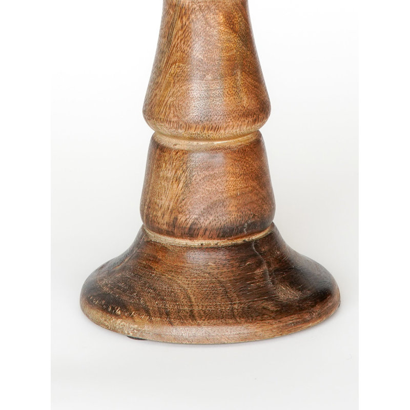 12'' H Wood Tabletop Pillar, Medium Burnt