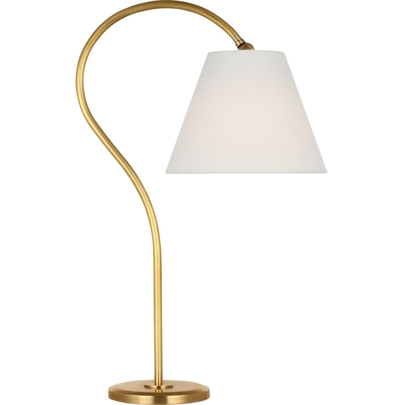 Dume 24" Arched Table Lamp, Hand-Rubbed Antique Brass