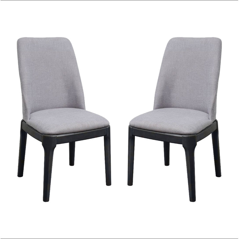Ensemble de 2 chaises de salle à manger d'appoint avec siège et dossier rembourrés en lin