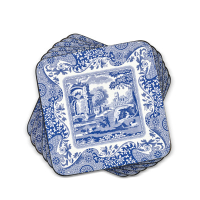 Pimpernel Blue Italian Coasters 4"X 4"