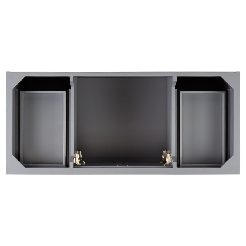 Quen 48" Freestanding Single Basin Vanity Set with Cabinet, Vanity Top, Gray, Single-Hole, Carrara Marble