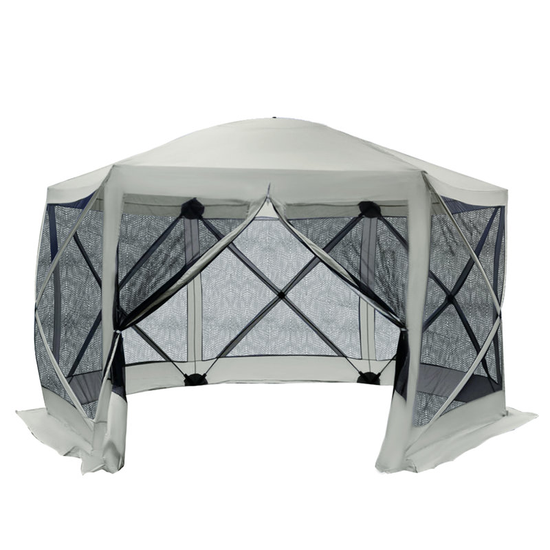 Spacieux auvents et abris de jardin avec filet en filet, tissu de polyester pour les réunions de famille, beige