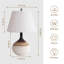 Lampe de table 26 po vintage en céramique nervurée brune avec abat-jour en lin beige, lampe de chevet pour décor de salon de ferme