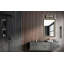 Meuble-lavabo, 26 po, noir mat, verre transparent-823071356