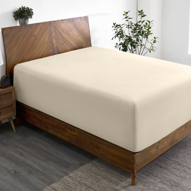 Extra Deep Microfiber Fitted Sheet, Full Fitted Sheet, Sand