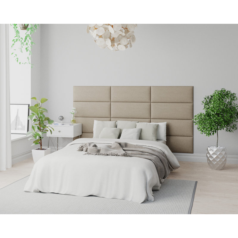 Kavishan 30 cm x 75 cm Peel and Stick Upholstered Wall Paneling in Natural, Natural