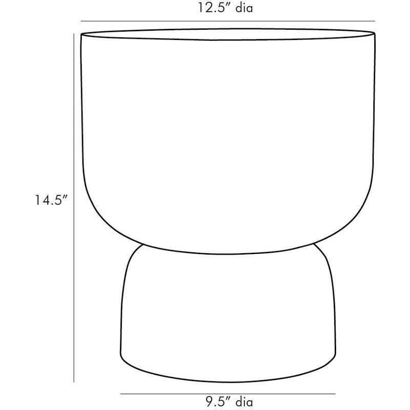 Ashton Glass Table Vase, 14.5'' H x 12.5'' W x 12.5'' D