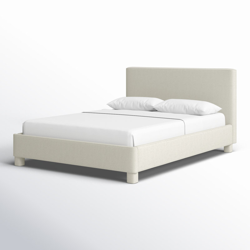 Lit plateforme tapissier Ichigo, Grand, Gris clair