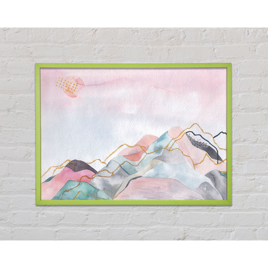 Chonie The Pastel Mountain View - Einzelner Bilderrahmen Kunstdrucke