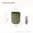 Green Ceramic Plant Pot, 14" Tall Round Weave-Pattern Planter-61958609