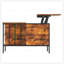 Table basse à plateau relevable Farmhouse avec rangement, hauteur réglable, compartiment caché et 3 tablettes pour une vie moderne