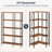 Corner Bookshelf, 5-Tier L-Shaped Bookcase, Industrial Open Display Shelf Tall Storage Organizer