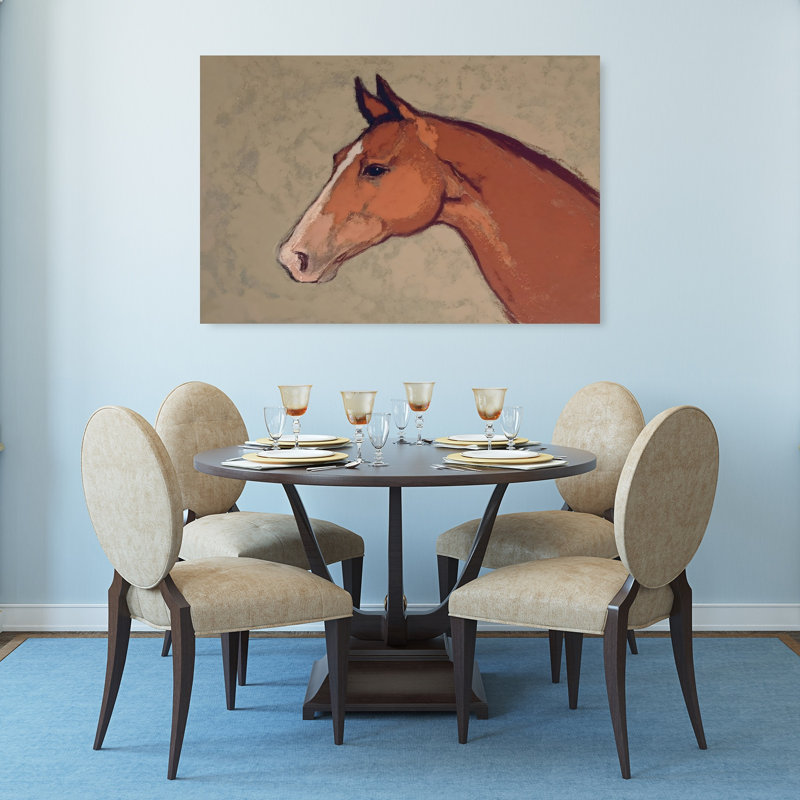 «Horse Portrait I Abstract Contemporary Horse», reproduction d'art murale, H 32 po x l 48 po
