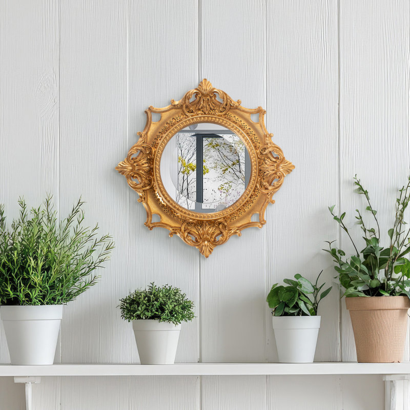 Bitozeves of Gold Petite Mirrors- Round