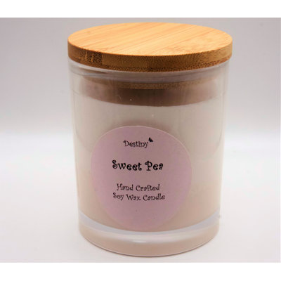 Sweet Pea Scented Jar Candle with Glass Holder