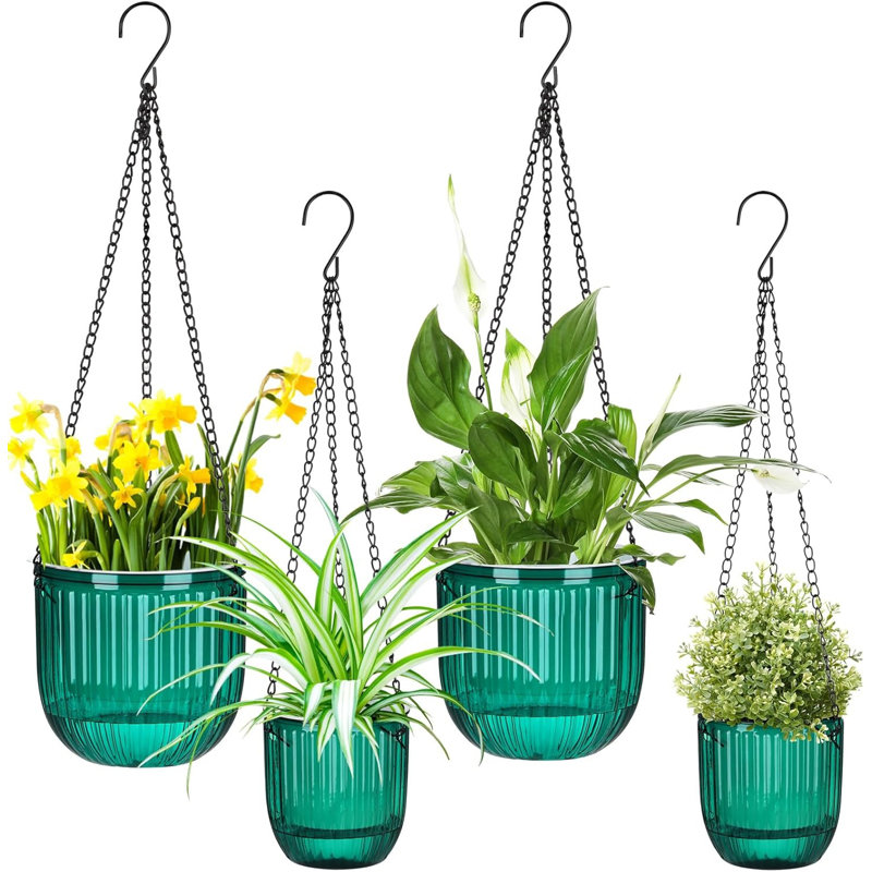 Ensemble de 4 jardinières suspendues à arrosage automatique Emerald