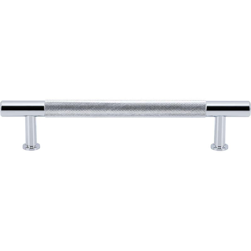 Beliza Knurled Bar Pull, Polished Chrome, 6 5/16"