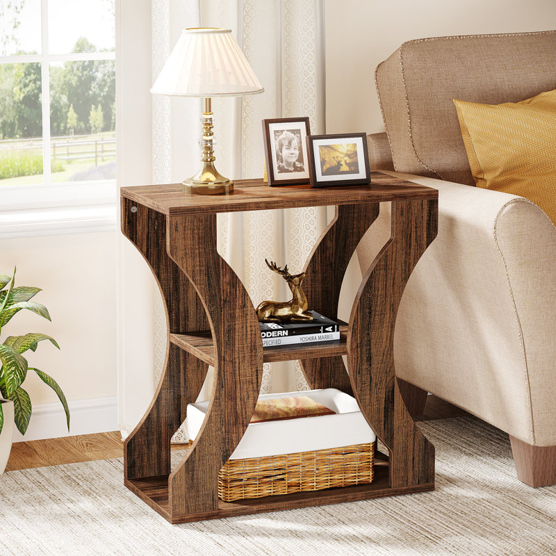 3-Tier End Table with Storage