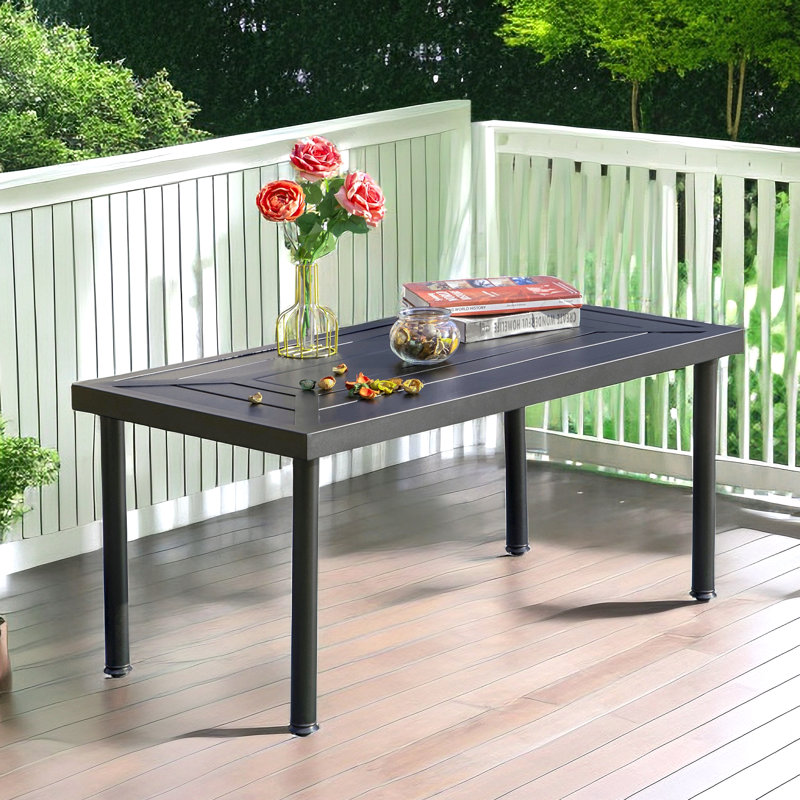 Table basse de patio L 40,2 po x l 20,3 po Romika, Noir lustré