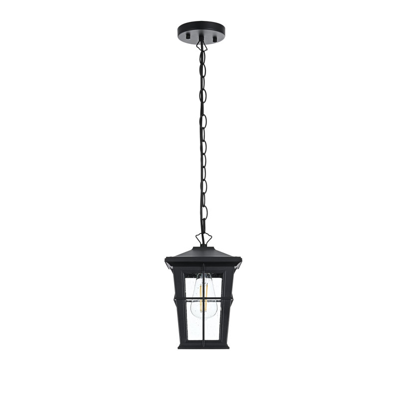 Luminaire suspendu d'extérieur noir Joelle 7 pouces