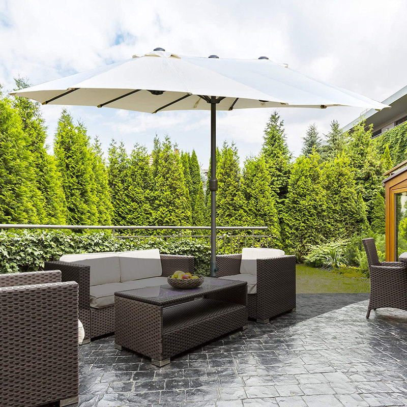 Sadie 270cm X 460cm Rectangular Cantilever Parasol, Cream