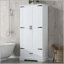 Grande armoire de salle de bain polyvalente avec tablettes réglables et beaucoup de rangement